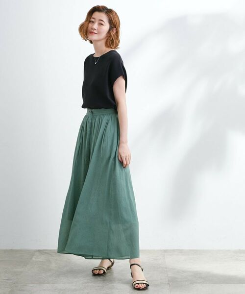 grove / グローブ ショート・ハーフ・半端丈パンツ | 【たっぷりギャザーで体型カバー】スカート見えの軽やかパンツ | 詳細6