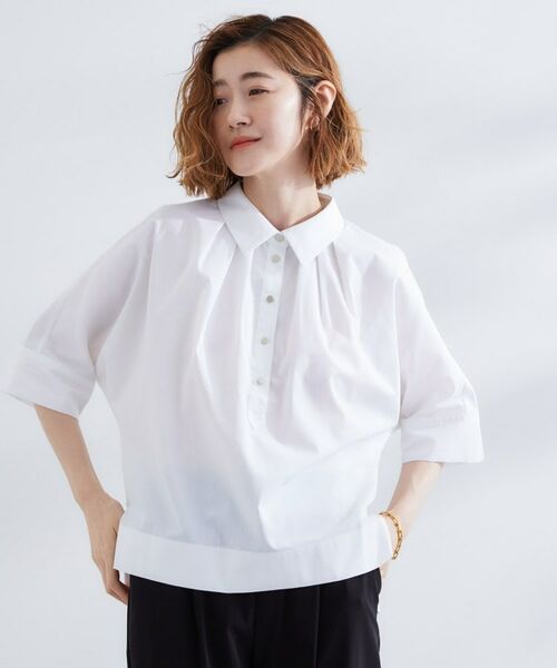 grove / グローブ シャツ・ブラウス | 【サスティナブル原料】衿付きドルマンタックシャツ | 詳細1