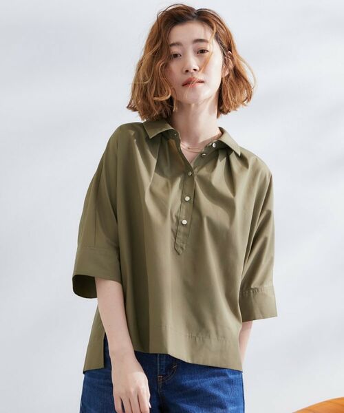 grove / グローブ シャツ・ブラウス | 【サスティナブル原料】衿付きドルマンタックシャツ | 詳細10