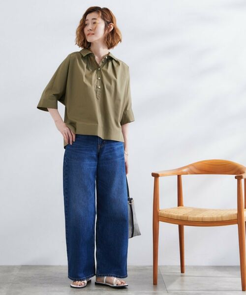 grove / グローブ シャツ・ブラウス | 【サスティナブル原料】衿付きドルマンタックシャツ | 詳細11