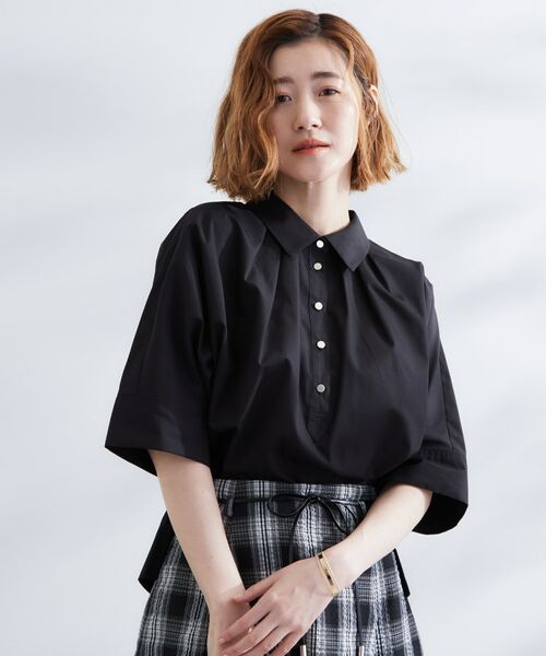 grove / グローブ シャツ・ブラウス | 【サスティナブル原料】衿付きドルマンタックシャツ | 詳細5