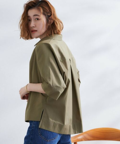 grove / グローブ シャツ・ブラウス | 【サスティナブル原料】衿付きドルマンタックシャツ | 詳細9