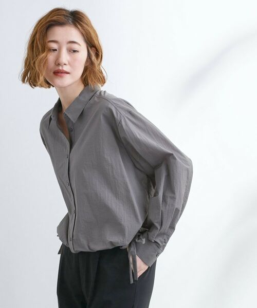 grove / グローブ シャツ・ブラウス | 【UVカット/洗える】クロップドシアーシャツ | 詳細1