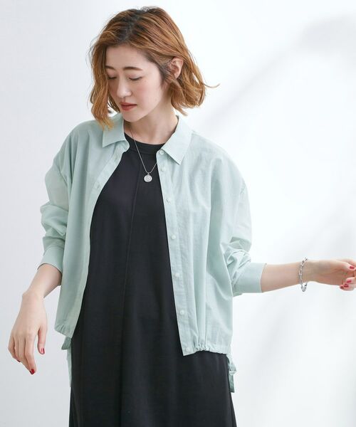 grove / グローブ シャツ・ブラウス | 【UVカット/洗える】クロップドシアーシャツ | 詳細14