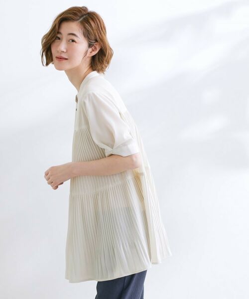 grove / グローブ シャツ・ブラウス | 【体型カバー】ラフに着たい　ティアードプリーツブラウス | 詳細1