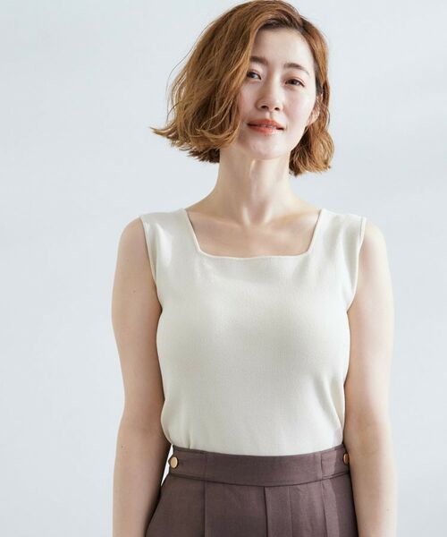 2WAYスクエアネックタンク （キャミソール・チューブトップ