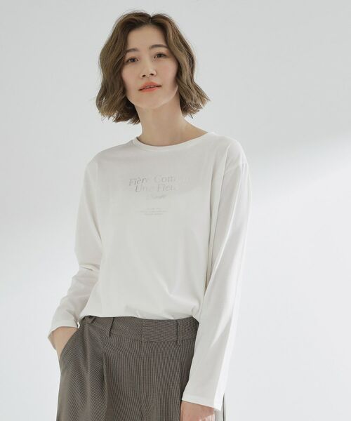 grove / グローブ Tシャツ | 【UVカット】ロゴアソートベーシックロンT(オフホワイト(103))