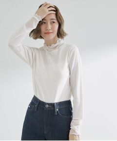 grove / グローブ カットソー | シアー切替ハイネックプルオーバー