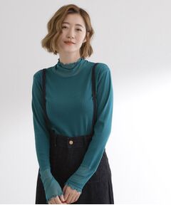 grove / グローブ カットソー | シアー切替ハイネックプルオーバー