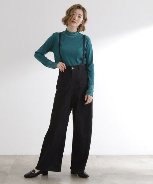 grove / グローブ カットソー | シアー切替ハイネックプルオーバー | 詳細11