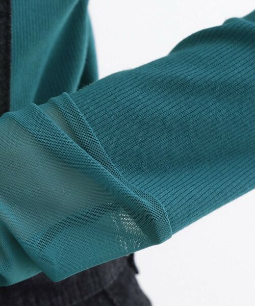 grove / グローブ カットソー | シアー切替ハイネックプルオーバー | 詳細12