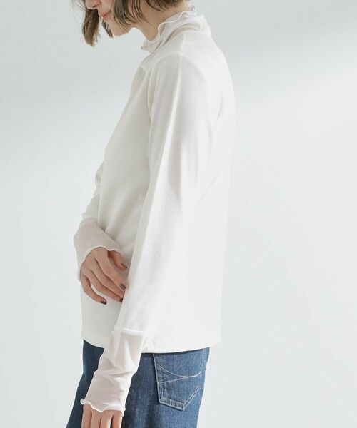 grove / グローブ カットソー | シアー切替ハイネックプルオーバー | 詳細18
