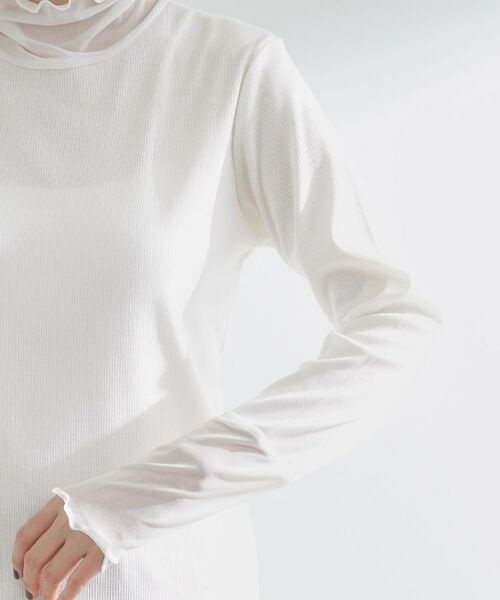 grove / グローブ カットソー | シアー切替ハイネックプルオーバー | 詳細21