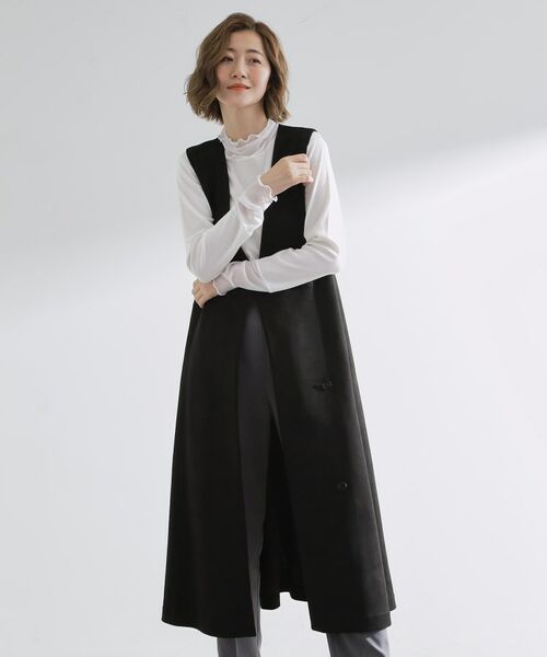 grove/グローブ 【2WAY】スウェード調ジレワンピース ブラック(019) 03(L) grove/グローブ 【2WAY】スウェード調ジレワンピース ブラック(019) 03(L)