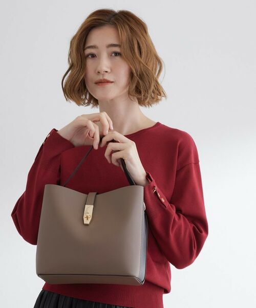 grove / グローブ ショルダーバッグ | 【人間工学】メタルベルトダブルショルダーバッグ(チャコールグレー(513))