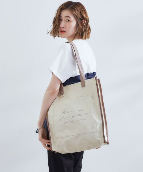 grove / グローブ トートバッグ | 【A4・多機能】パイピングロゴキャンバストート | 詳細5