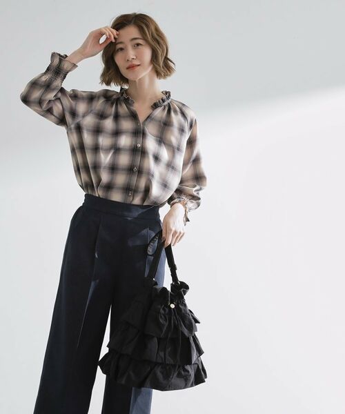 grove / グローブ ショルダーバッグ | 【撥水】ティアードドロストショルダー(ブラック(019))