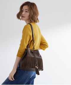 grove / グローブ ショルダーバッグ | スエードフリンジ巾着ショルダーバッグ