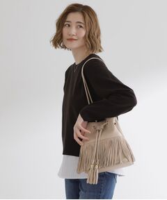 grove / グローブ ショルダーバッグ | スエードフリンジ巾着ショルダーバッグ