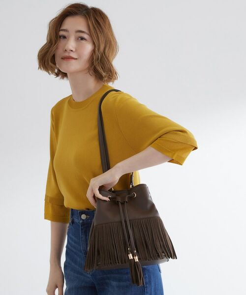 grove / グローブ ショルダーバッグ | スエードフリンジ巾着ショルダーバッグ | 詳細2