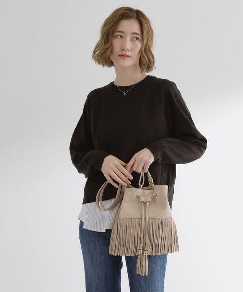 grove / グローブ ショルダーバッグ | スエードフリンジ巾着ショルダーバッグ | 詳細4