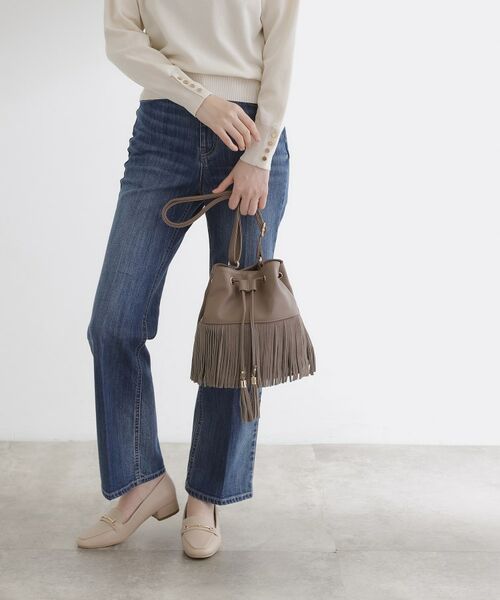 grove / グローブ ショルダーバッグ | スエードフリンジ巾着ショルダーバッグ | 詳細6