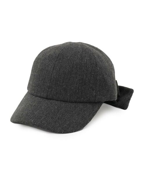 grove / グローブ キャップ | リボンキャップ【UVカット・サイズ調整可能】(へリンボンチャコール(114))