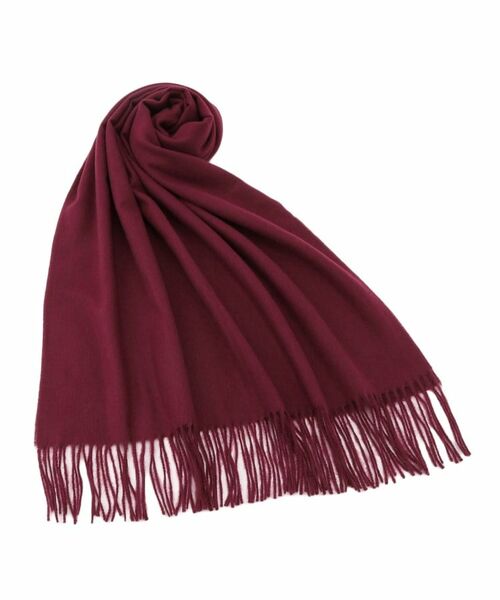 grove / グローブ マフラー・ショール・スヌード・ストール | 【手洗い可】カシミヤタッチフリンジストール(ボルドー(064))