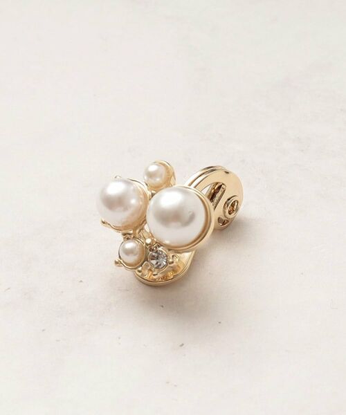 grove / グローブ ピアス・イヤリング | 【痛くなりにくい】パール調ビジューイヤリングイヤカフセット | 詳細2