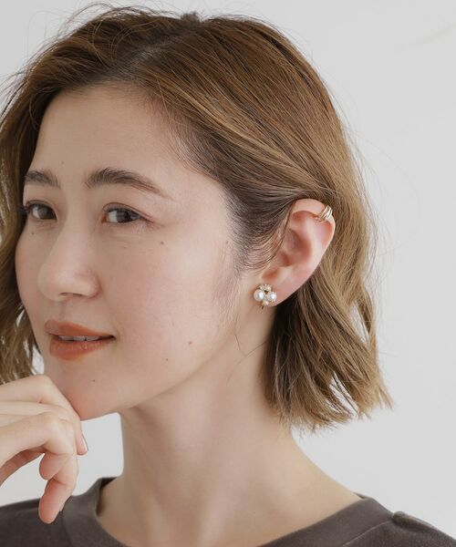 grove / グローブ ピアス・イヤリング | 【痛くなりにくい】パール調ビジューイヤリングイヤカフセット | 詳細7