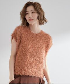 grove / グローブ ニット・セーター | 夏の余韻と秋の気配をつなぐ　ラメフェザーニットベスト