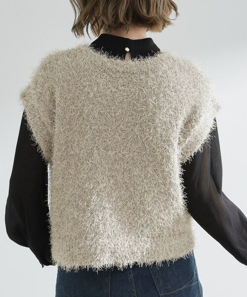 grove / グローブ ニット・セーター | 夏の余韻と秋の気配をつなぐ ラメフェザーニットベスト | 詳細11