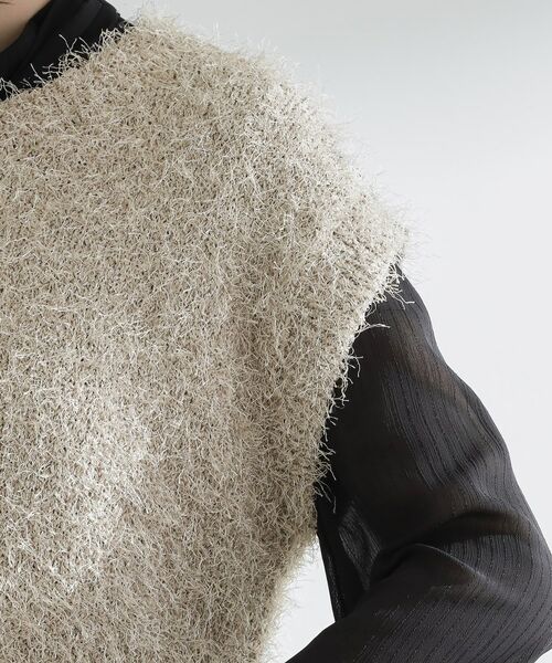 grove / グローブ ニット・セーター | 夏の余韻と秋の気配をつなぐ ラメフェザーニットベスト | 詳細13