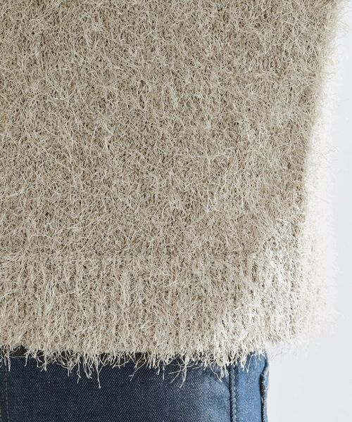 grove / グローブ ニット・セーター | 夏の余韻と秋の気配をつなぐ ラメフェザーニットベスト | 詳細14