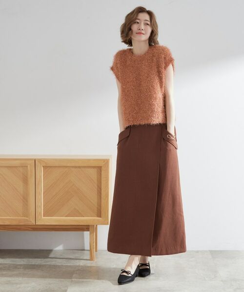 grove / グローブ ニット・セーター | 夏の余韻と秋の気配をつなぐ ラメフェザーニットベスト | 詳細6