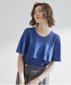 grove / グローブ ニット・セーター | 涼しくて華やか1枚で差の付く　ケープフリルニット