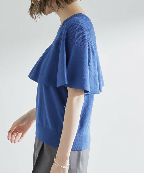 grove / グローブ ニット・セーター | 涼しくて華やか1枚で差の付く　ケープフリルニット | 詳細14