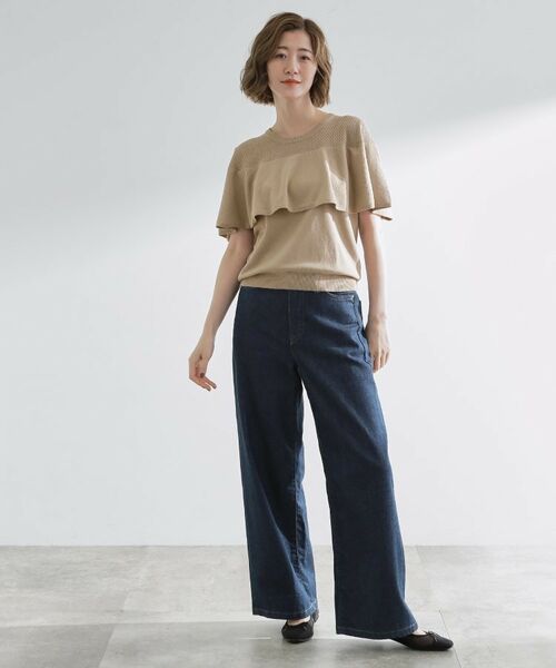 grove / グローブ ニット・セーター | 涼しくて華やか1枚で差の付く　ケープフリルニット | 詳細2