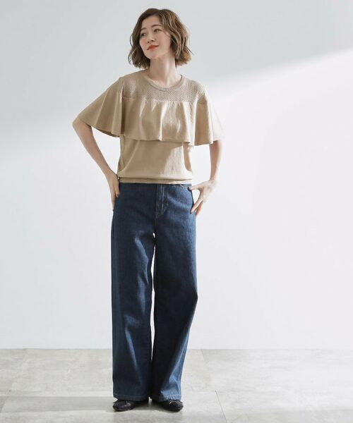 grove / グローブ ニット・セーター | 涼しくて華やか1枚で差の付く　ケープフリルニット | 詳細3