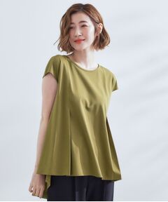 grove / グローブ カットソー | すっきり見え　ペプラムフレンチスリーブカットソー