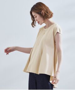 grove / グローブ カットソー | すっきり見え　ペプラムフレンチスリーブカットソー