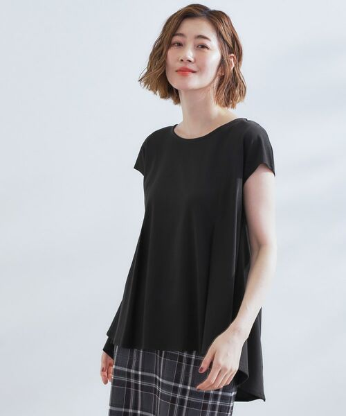 grove / グローブ カットソー | すっきり見え ペプラムフレンチスリーブカットソー | 詳細1