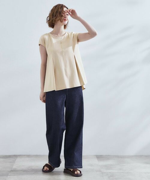 grove / グローブ カットソー | すっきり見え ペプラムフレンチスリーブカットソー | 詳細10