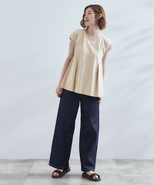 grove / グローブ カットソー | すっきり見え ペプラムフレンチスリーブカットソー | 詳細11