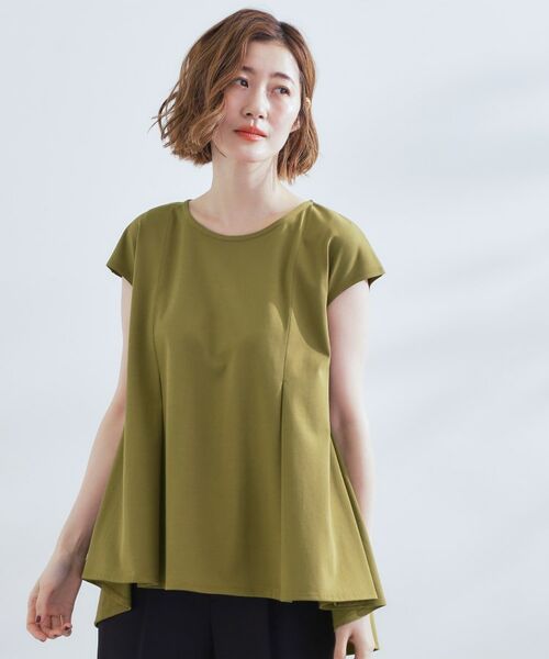 grove / グローブ カットソー | すっきり見え ペプラムフレンチスリーブカットソー | 詳細5
