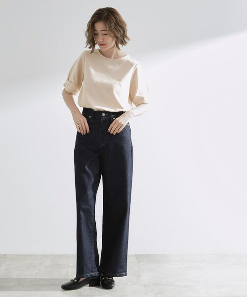 grove / グローブ カットソー | きちんと感と女性らしさ、二の腕カバーが一枚で叶う　袖口パール調ボタンプルオーバー | 詳細6