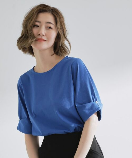 grove / グローブ カットソー | きちんと感と女性らしさ、二の腕カバーが一枚で叶う　袖口パール調ボタンプルオーバー | 詳細9