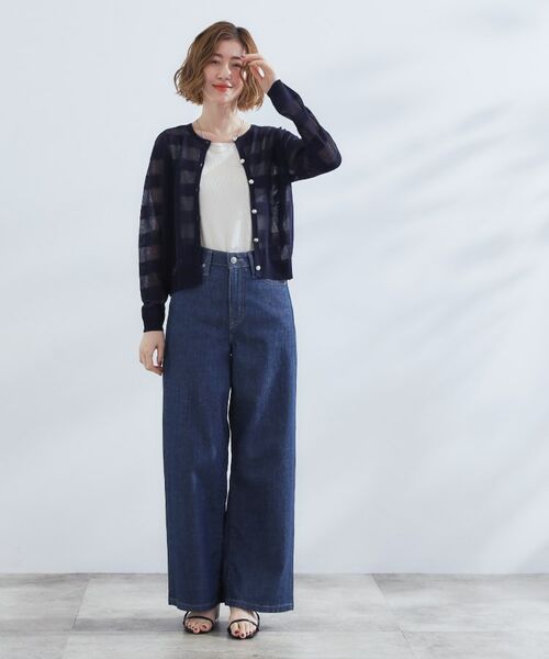 grove / グローブ カーディガン・ボレロ | シアーボーダーカーディガン | 詳細11