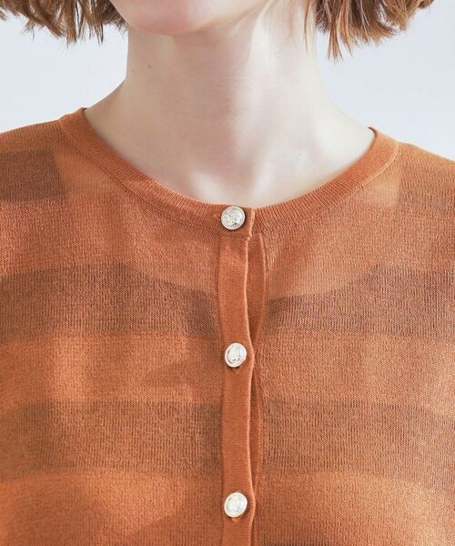 grove / グローブ カーディガン・ボレロ | シアーボーダーカーディガン | 詳細16