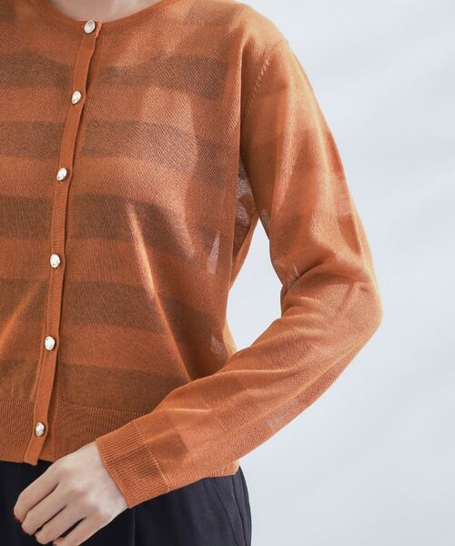 grove / グローブ カーディガン・ボレロ | シアーボーダーカーディガン | 詳細17